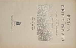 Rivista di Diritto Privato. Vol. VIII - 1938, Parte I e II