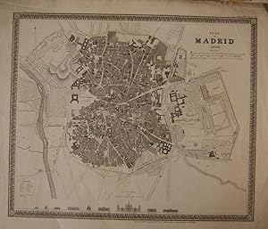 Plan von Madrid. 1844. Gestoch. Stadtplan. 33 x 39,5 cm. (aus Meyer's Handatlas Nr. 35)