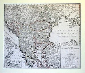 OSMANISCHES REICH, Das Osmanische Reich in Europa, altkolorierter Kupferstich, Johann Walch 1820,...