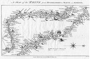 RHEINLAND, Lauf des Rheins von Mainz bis Düsseldorf, Kupferstich, um 1807, rechts beschnitten bis...