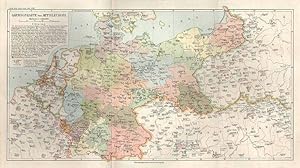 MITTELEUROPA, MITTELEUROPA, Garnisonskarte, Farblithographie, um 1898, 21x39 cm Bildformat