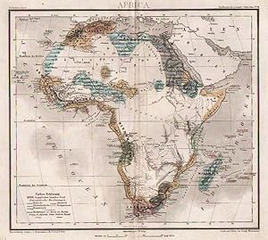 AFRIKA, Africa, Politische Karte, Farbstahlstich, um 1861, Mittelpunkt: Unerforschtes Land, 24x27...