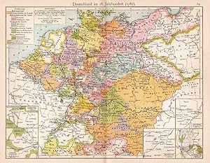 DEUTSCHLAND, Deutschland im 18. Jahrhundert (1786)., Farbdruck um 1895, Mittelpunkt: Bamberg, und...