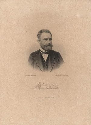 Josef von Szlavy, K. Ungar. Ministerpräsident. Stahlstich-Porträt von Weger (nach einer Photograp...