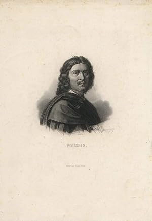 Poussin. Stahlstich-Porträt von Geoffroy.
