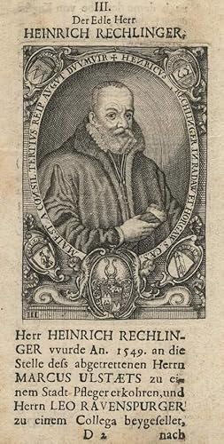 Der Edle Herr Heinrich Rechlinger. Kupferstich-Porträt.