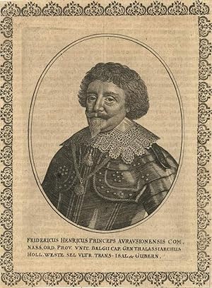 Fridericus Henricus Princeps Avravsionensis . Kupferstich-Porträt.