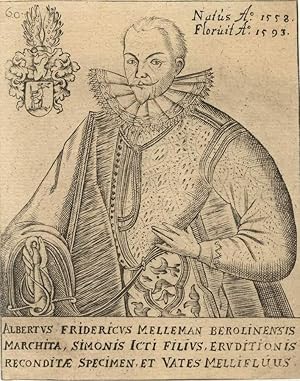 Albertus Fridericus Melleman Berolinensis . Kupferstich-Porträt.