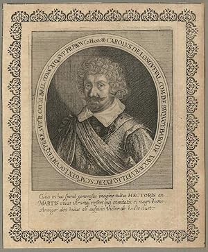 Carolus de Langueval . Kupferstich-Porträt.