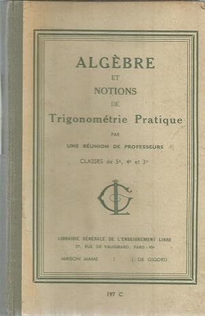 Algèbre Et Trigonométrie - Classe De Première Des Lycées ...
