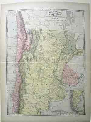 map of Argentine Republic, Chile, Paraguay and Uraguay