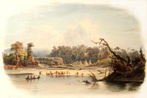 Punka Indians Encamped on the Banks of the Missouri [Vig. XI]