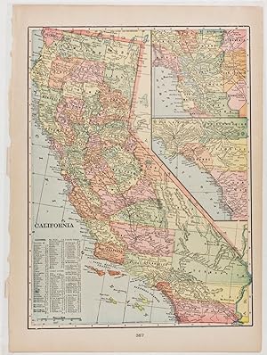 California with inset of Southern California & San Francisco Bay Region (1899)