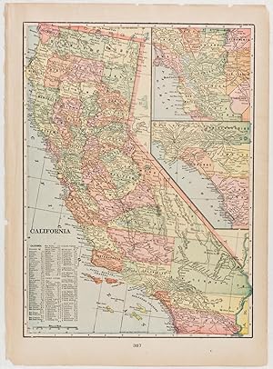 California with inset of Southern California & San Francisco Bay Region (1903)