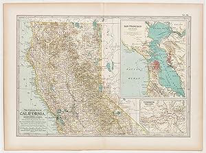 California; Northern Part with insets of San Francisco Bay & Yosemite Valley