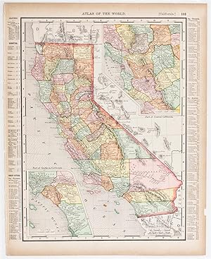 California with insets of Southern & Central Regions (1896)