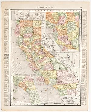 California with insets of Southern & Central Regions (1916)