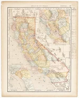 California with insets of Southern & Central Regions (1894)