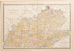 A New County & Railroad Map of Kentucky & State Map of Tennessee