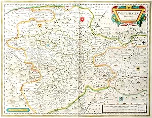 Westphalia Ducatus.[Map of Westphalia, Germany / Westfalen, Deutschland].