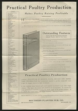[broadside] Practical PoultRY PRODUCTION. MAKES POULTRY RAISING PROFITABLE
