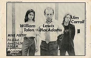 Move Poetry: William Talen, Lewis Macadams, Jim Carroll