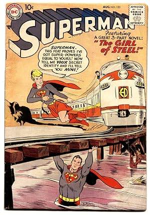Superman #123 comic book 1958- 1st Supergirl- DC Silver Age