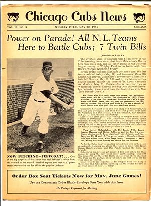 Chicago Cubs News May 22 1954- MLB Newsletter