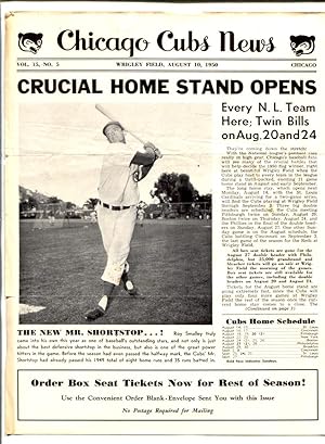 Chicago Cubs News August 10 1950- MLB Newsletter