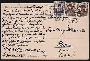 Robert Musil's Holograph Postcard to Countess Mary Dobrzensky in Pot?tejn (Czechoslovakia)