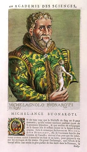  MICHEL-ANGE BUONAROTI . Head and shoulder portrait of Michelangelo Buonarroti. From