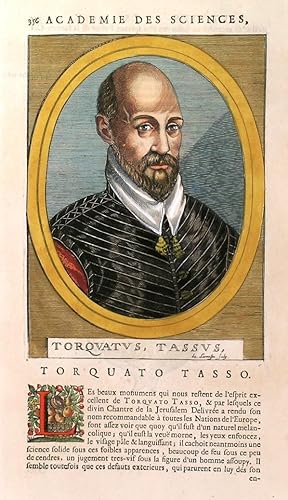  TORQUATO TASSO . Head and shoulder portrait of Torquato Tasso. From