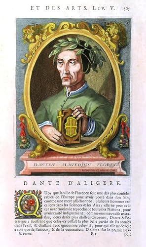  DANTE D ALIGERE . Head and shoulder portrait of Dante. From
