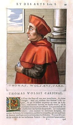  THOMAS WOLSEY . Half length portrait of Thomas Wolsey, an English churchman, statesman and a car...