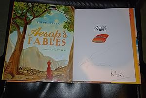 Aesop's Fables Double Signed by both Fiona Waters and Fulvio Testa & Doodled