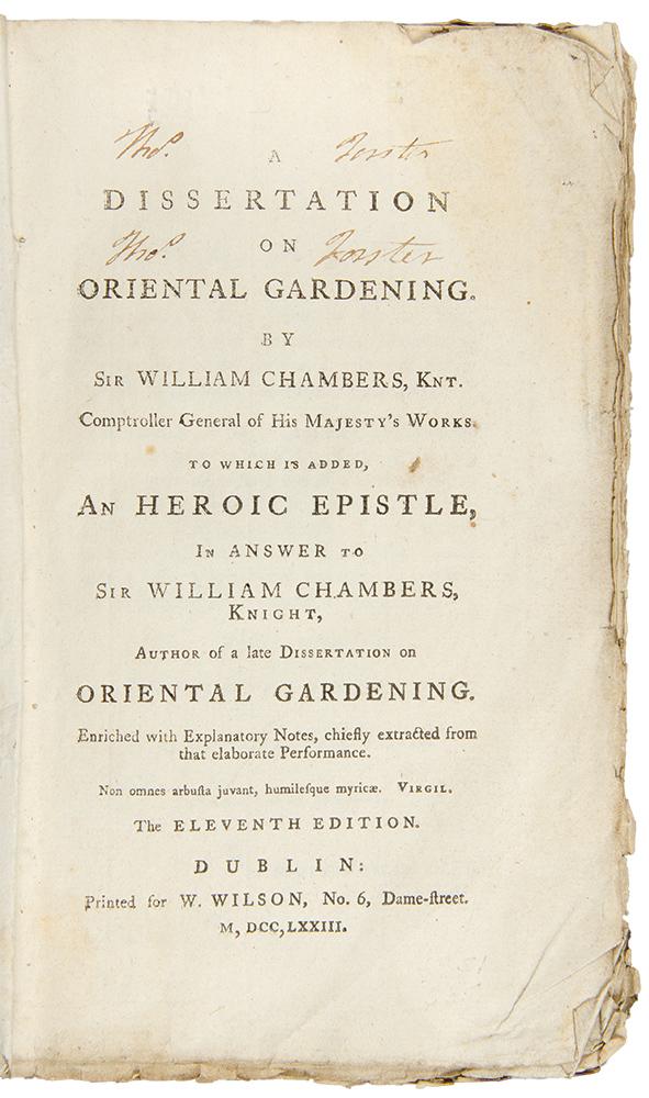 Chambers Dissertation On Oriental Gardening