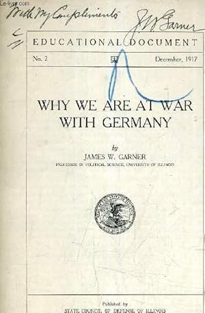 Télécharger WHY WE ARE AT WAR WITH GERMANY - EDUCATIONAL DOCUMENT N°2 DECEMBER 1917. Gratuit
