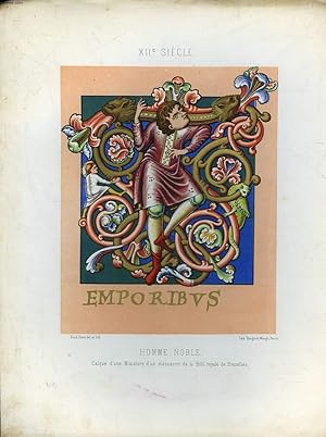 Télécharger 1 GRAVURE 19° COULEURS - HOMME NOBLE - 12° SIECLE : CALQUE D'UNE MINIATURE D'UN MANUSCRIT DE LA BIBL. ROYALE DE BRUXELLES Gratuit