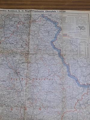 Ravensteins Bezirkskarte Nr. 111: Regierungsbezirk Oberpfalz. Maßstab 1:200 000.