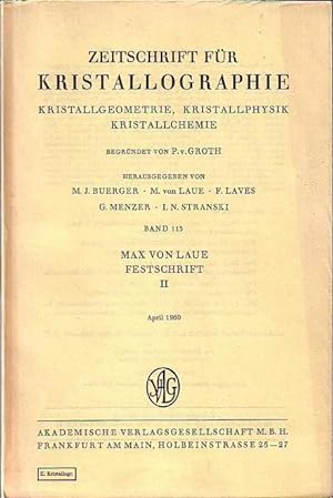 Zeitschrift für Kristallographie. Kristallgeometrie, Kristallphysik, Kristallchemie. Band 112 Okt...