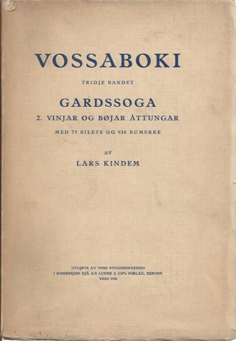 Image for Vossaboki Tridje Bandet Gardssoga