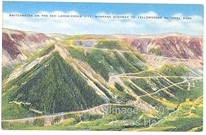 Vintage Postcard - Switchbacks on the Red Lodge-Cooke City, Montana Highway to Yellowstone Nation...