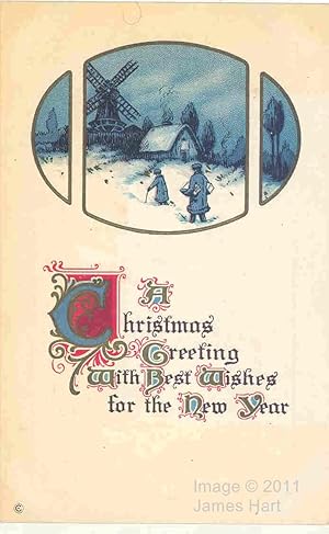 Vintage Postcard - A Christmas Greeting with Best Wishes for the New Year