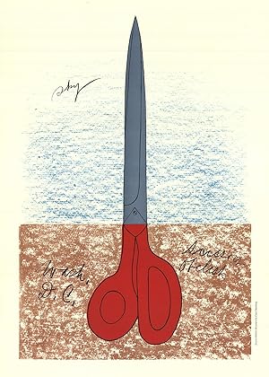 Claes Oldenburg-Scissors as Monument (No text)-1968 Mourlot Lithograph