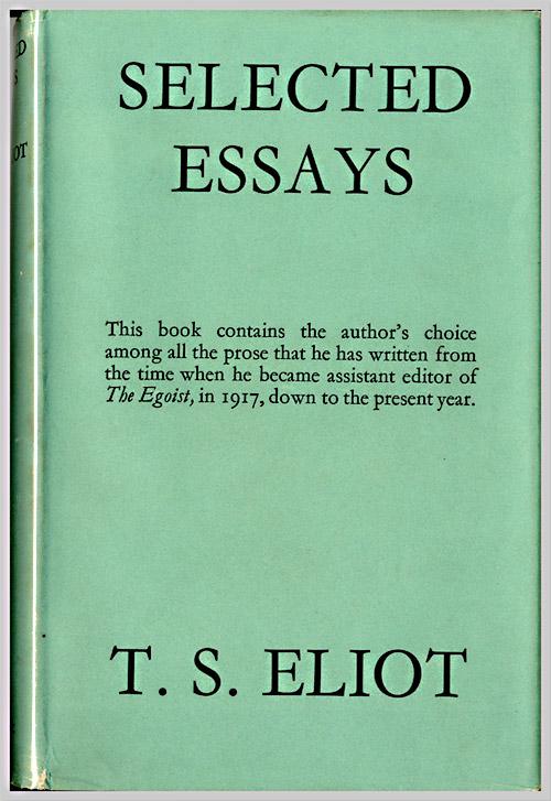 ts eliot selected essays 1917 Bonhams fine art auctioneers & valuers: auctioneers of art, pictures, collectables and motor cars. ts eliot selected essays 1917 Bonhams fine art auctioneers & valuers: auctioneers of art, pictures, collectables and motor cars.