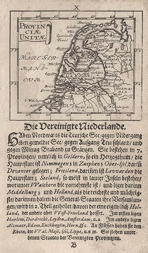 Kst.- Karte, bei Joh. Ulrich Müller in Ulm, "Die Vereinigte Niederlande.".