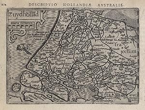 Kst.- Karte, aus Langenes/ Bertius "Caert Thresoor" bei Nicolai in Amsterdam, "Zuydholland".
