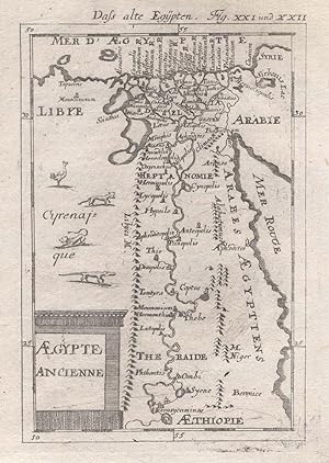 Kupferstich- Karte, aus Mallet, "Aegypte Ancienne".