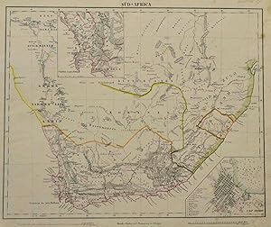 Lithografie- Karte, b. Flemming in Glogau, "Süd - Africa".
