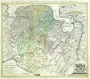 Kst.- Karte, v. Rausch b. Homann Erben, "Nova totius Provinciae Groningo - Omlandiae in Belgio Ta...